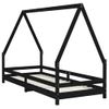 Vidaxl Estructura De Cama Para Niños Madera De Pino Negro 80x200 Cm