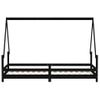 Vidaxl Estructura De Cama Para Niños Madera De Pino Negro 80x200 Cm