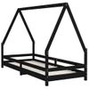 Vidaxl Estructura De Cama Para Niños Madera De Pino Negro 80x200 Cm