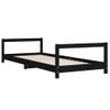 Vidaxl Estructura De Cama Para Niños Madera De Pino Negro 90x200 Cm