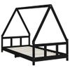 Vidaxl Estructura De Cama Para Niños Madera De Pino Negro 90x190 Cm