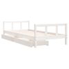 Vidaxl Estructura Cama Niños Con Cajones Madera Pino Blanco 90x200 Cm