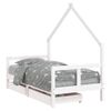 Vidaxl Estructura Cama Infantil Y Cajones Madera Pino Blanco 80x160 Cm