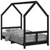 Vidaxl Estructura De Cama Para Niños Madera De Pino Negro 80x160 Cm