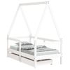 Vidaxl Estructura Cama Niños Con Cajones Madera Pino Blanco 70x140 Cm