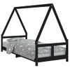 Vidaxl Estructura De Cama Para Niños Madera De Pino Negro 80x200 Cm