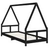 Vidaxl Estructura De Cama Para Niños Madera De Pino Negro 80x200 Cm