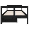 Vidaxl Estructura De Cama Niños Con Cajones Madera Pino Negro 80x200cm