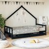 Vidaxl Estructura Cama Infantil Y Cajones Madera Pino Negro 90x190 Cm