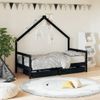 Vidaxl Estructura Cama Infantil Y Cajones Madera Pino Negro 80x160 Cm