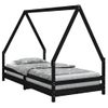 Vidaxl Estructura De Cama Para Niños Madera De Pino Negro 90x190 Cm