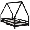 Vidaxl Estructura De Cama Para Niños Madera De Pino Negro 90x190 Cm