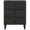 Vidaxl Mesita De Noche Madera Maciza De Mango Negra 50x33x60 Cm