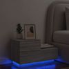 Vidaxl Mesita De Noche Con Luces Led Gris Sonoma 70x36x40,5 Cm