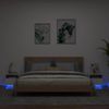 Vidaxl Mesitas De Noche Con Luces Led 2 Unidades Blanco 40x39x37 Cm