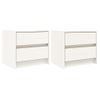 Vidaxl Mesitas De Noche 2 Uds Madera Maciza Pino Blanco 40x31x35,5 Cm