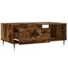 Vidaxl Mesa De Centro Madera Contrachapada Roble Ahumado 90x50x36,5 Cm Marrón