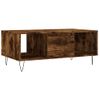 Vidaxl Mesa De Centro Madera Contrachapada Roble Ahumado 90x50x36,5 Cm Marrón