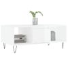 Vidaxl Mesa De Centro Madera Contrachapada Blanco Brillo 90x50x36,5 Cm