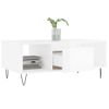 Vidaxl Mesa De Centro Madera Contrachapada Blanco Brillo 90x50x36,5 Cm