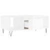 Vidaxl Mesa De Centro Madera Contrachapada Blanco Brillo 90x50x36,5 Cm