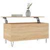 Vidaxl Mesa De Centro Madera Contrachapada Roble Sonoma 90x44,5x45 Cm Marrón