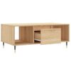 Vidaxl Mesa De Centro Madera Contrachapada Roble Sonoma 90x50x36,5 Cm Marrón