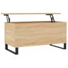 Vidaxl Mesa De Centro Madera Contrachapada Roble Sonoma 90x44,5x45 Cm Marrón