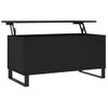 Vidaxl Mesa De Centro Madera Contrachapada Negro 90x44,5x45 Cm