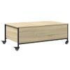 Vidaxl Mesa De Centro Con Ruedas Madera Ingeniería Sonoma 91x55x34 Cm Marrón