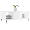 Vidaxl Mesa De Centro Madera Contrachapada Blanco Brillo 90x50x36,5 Cm