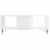 Vidaxl Mesa De Centro Madera Contrachapada Blanco Brillo 90x50x36,5 Cm