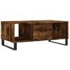 Vidaxl Mesa De Centro Madera Contrachapada Roble Ahumado 90x50x36,5 Cm Marrón