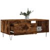 Vidaxl Mesa De Centro Madera Contrachapada Roble Ahumado 90x50x36,5 Cm Marrón