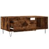 Vidaxl Mesa De Centro Madera Contrachapada Roble Ahumado 90x50x36,5 Cm Marrón