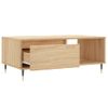 Vidaxl Mesa De Centro Madera Contrachapada Roble Sonoma 90x50x36,5 Cm Marrón