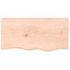 Vidaxl Tablero De Mesa Madera Maciza Roble Sin Tratar 80x40x(2-4) Cm Marrón