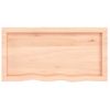 Vidaxl Tablero De Mesa Madera Maciza Roble Sin Tratar 80x40x(2-4) Cm Marrón