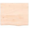 Vidaxl Tablero De Mesa Madera Maciza Roble Sin Tratar 60x50x(2-6) Cm Marrón