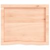 Vidaxl Tablero De Mesa Madera Maciza Roble Sin Tratar 60x50x(2-6) Cm Marrón