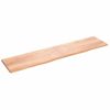 Vidaxl Tablero Mesa Madera Roble Tratada Marrón Claro 220x50x(2-4) Cm