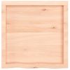 Vidaxl Tablero De Mesa Madera Maciza Roble Sin Tratar 60x60x(2-4) Cm Marrón