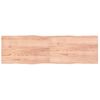 Vidaxl Tablero Mesa Madera Tratada Borde Natural Marrón 200x60x(2-4)cm