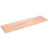 Vidaxl Tablero Mesa Madera Tratada Borde Natural Marrón 200x60x(2-4)cm