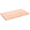 Vidaxl Tablero De Mesa Madera Maciza Roble Sin Tratar 100x60x(2-6) Cm Marrón