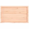 Vidaxl Tablero De Mesa Madera Maciza Roble Sin Tratar 100x60x(2-6) Cm Marrón