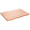 Vidaxl Tablero Mesa Madera Roble Tratada Marrón Claro 80x60x(2-4) Cm