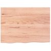 Vidaxl Tablero Mesa Madera Roble Tratada Marrón Claro 80x60x(2-4) Cm