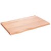 Vidaxl Tablero Mesa Madera Roble Tratada Marrón Claro 80x50x(2-4) Cm