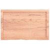 Vidaxl Tablero Mesa Madera Roble Tratada Marrón Claro 80x50x(2-4) Cm